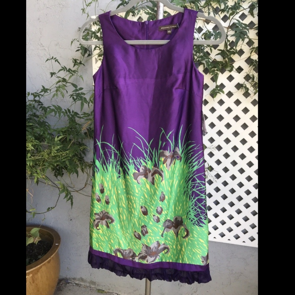 COLLECTIVE CLOTHING Purple Floral Dress Sz XS